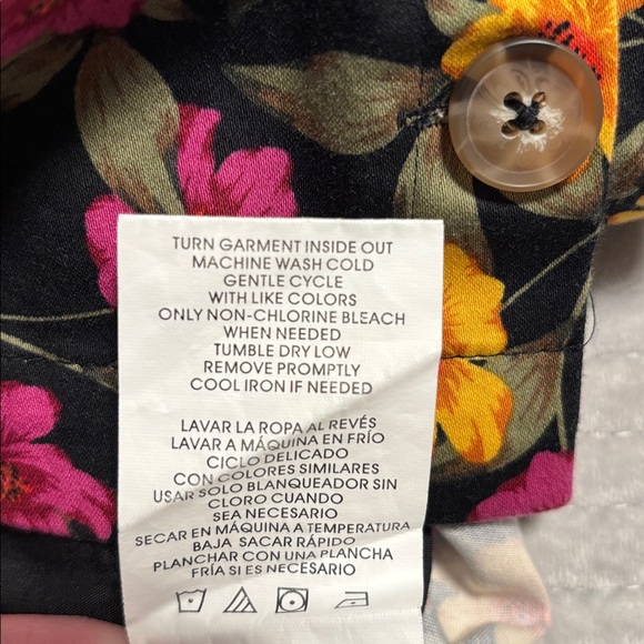 Gianni Bini Black Floral Mini Skirt with Yellow & Pink Flowers - Picture 7 of 7